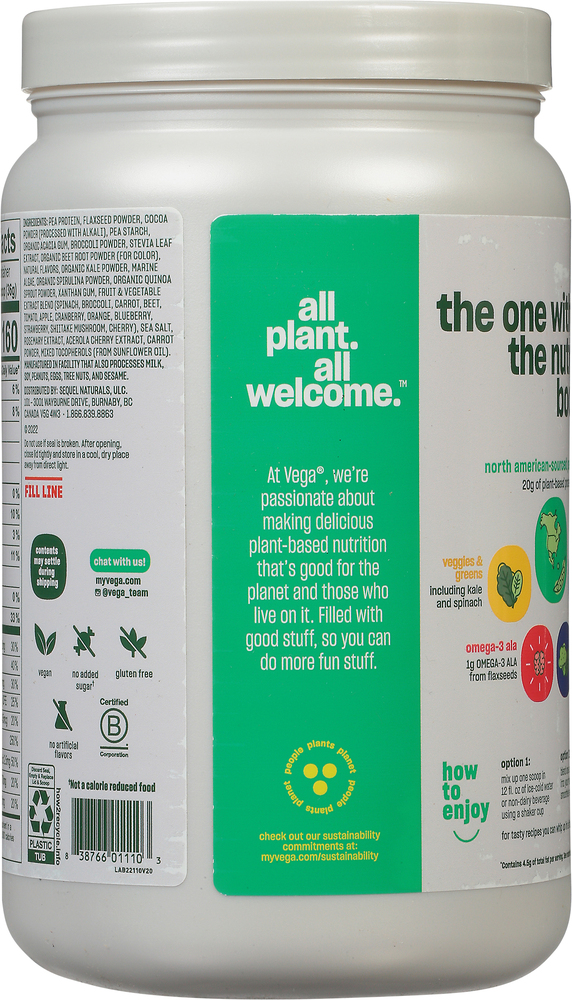 Vega Drink Mix, Plant-Based, Chocolate, Essential Shake