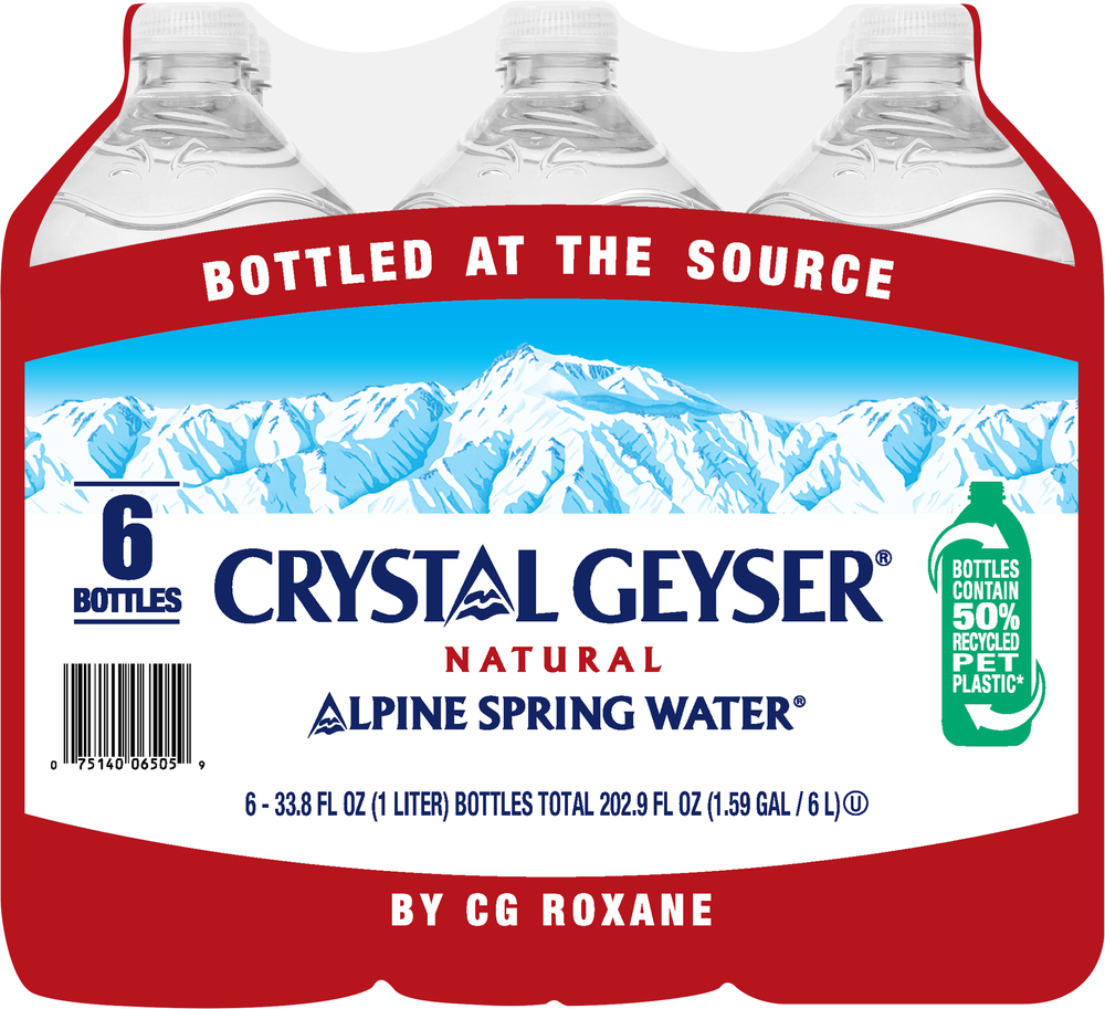 Crystal Geyser Alpine Spring Water, NaturalPlanogramBack