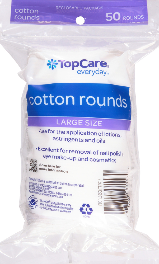 TopCare Everyday Cotton Rounds, Large SizePlanogramBack