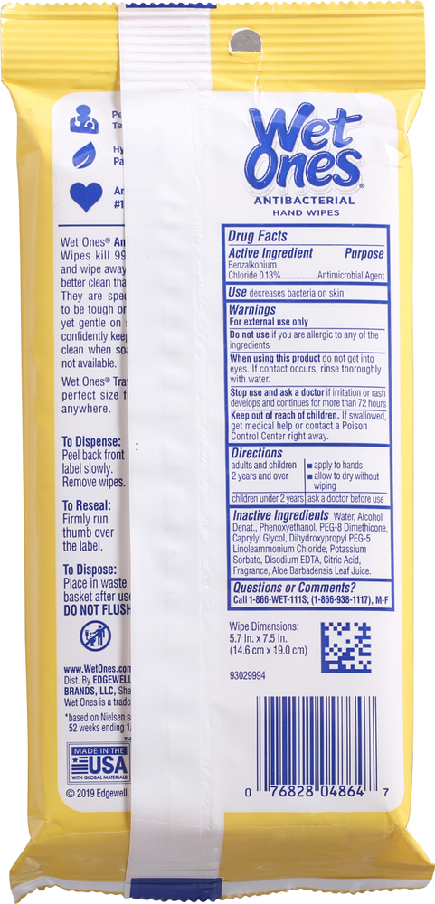 Wet Ones Hand Wipes Antibacterial Tropical Splash
