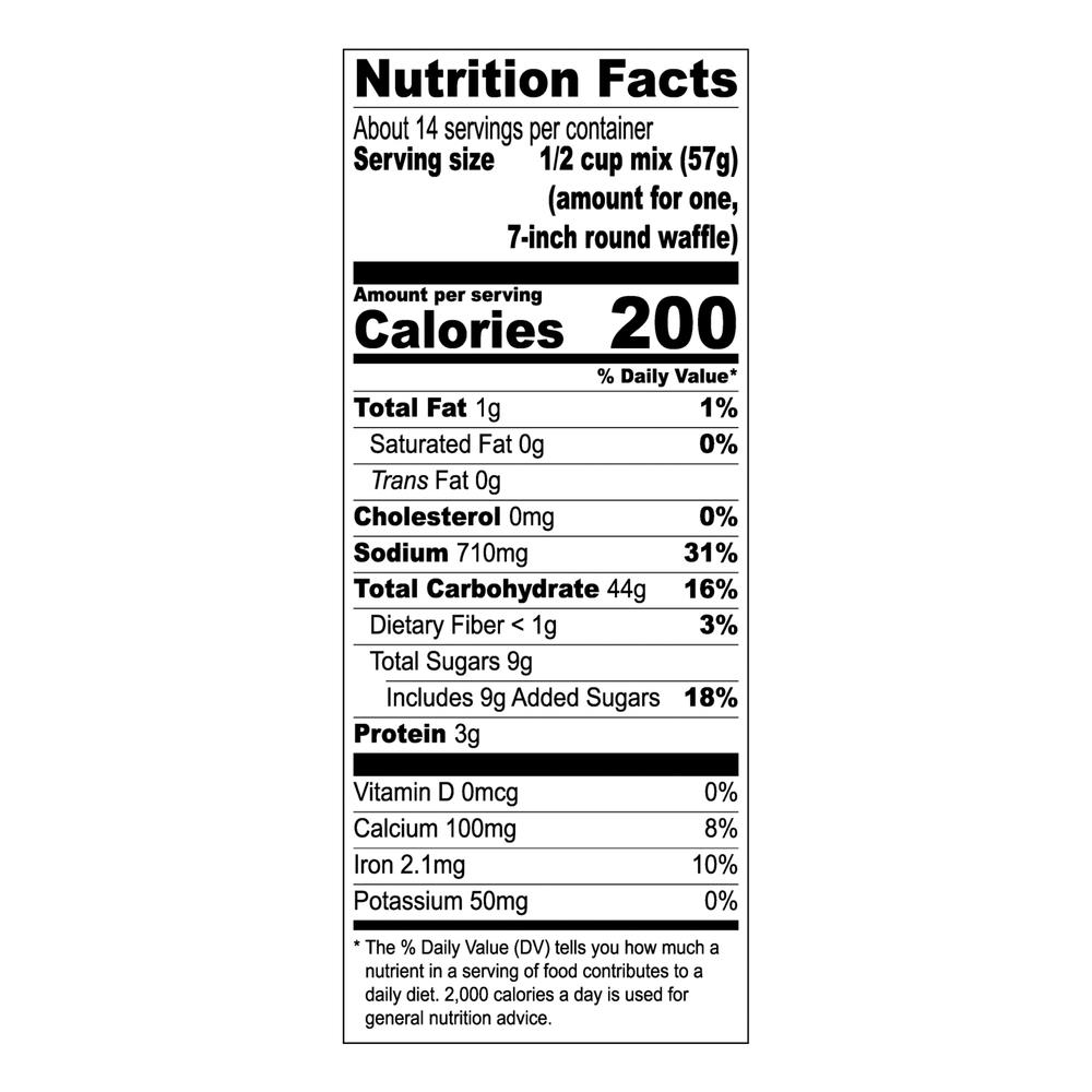 Krusteaz Light & Crispy Belgian Waffle MixNutritionFacts