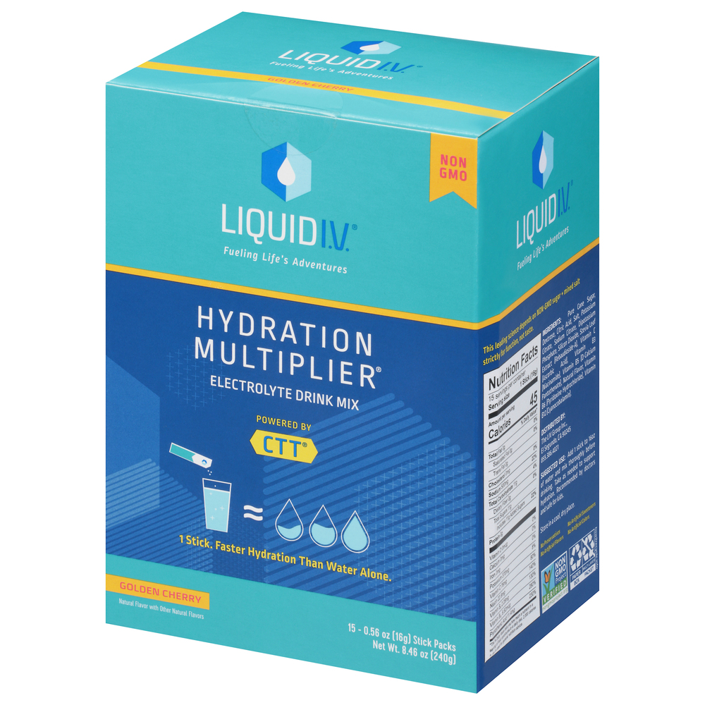 Liquid I.V. Hydration Multiplier Electrolyte Drink Mix, Golden Cherry