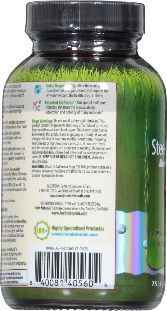 Irwin Naturals Steel-Libido X2, Next Level, Liquid Soft-Gels