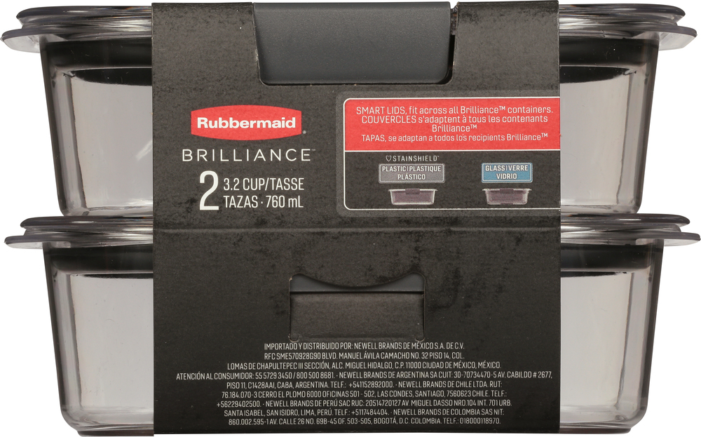 Rubbermaid Brilliance Containers, Plastic, StainShield, 3.2 Cup 