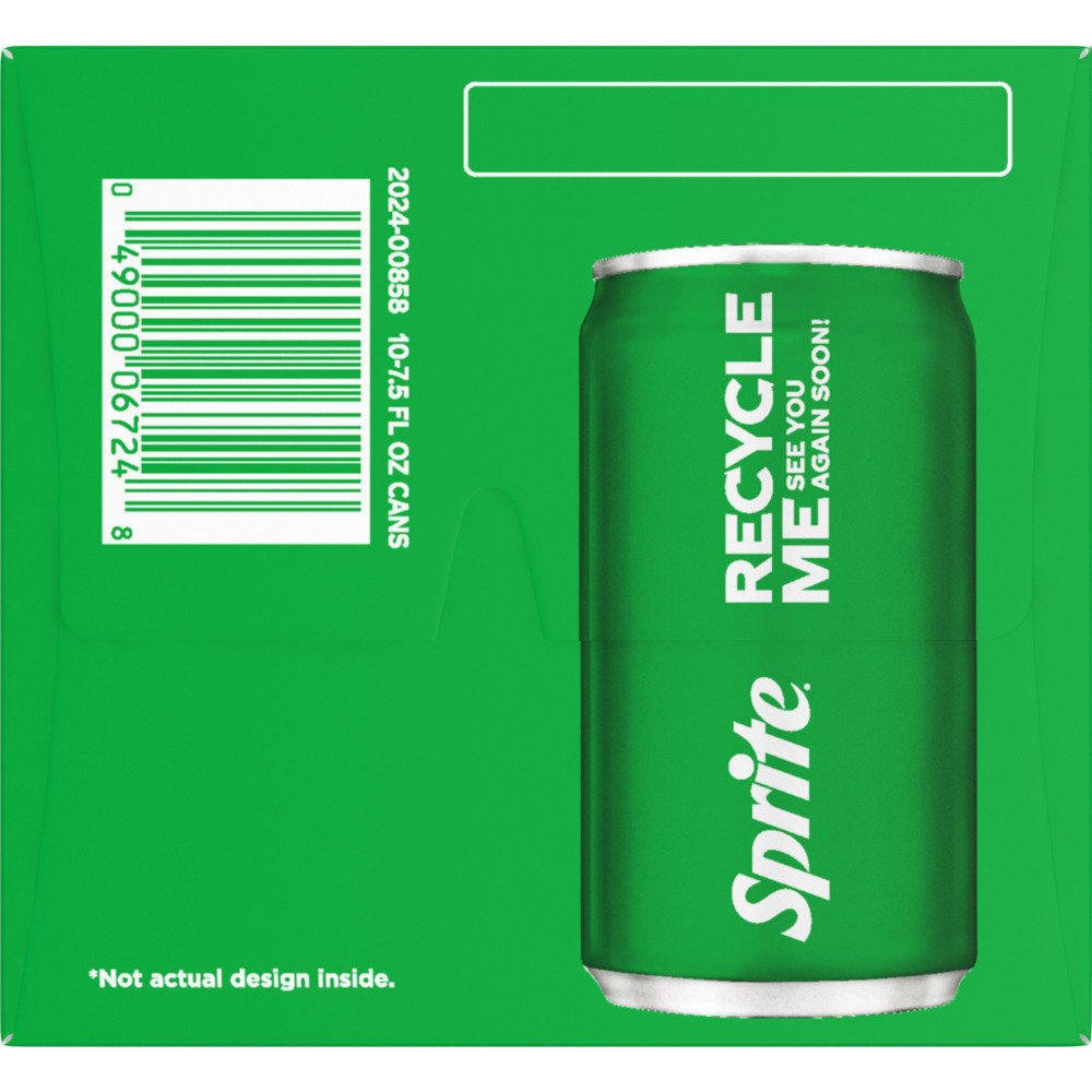 Sprite Lemon-Lime Caffeine Free Soda Soft Drink Fridge Pack Mini Cans ...