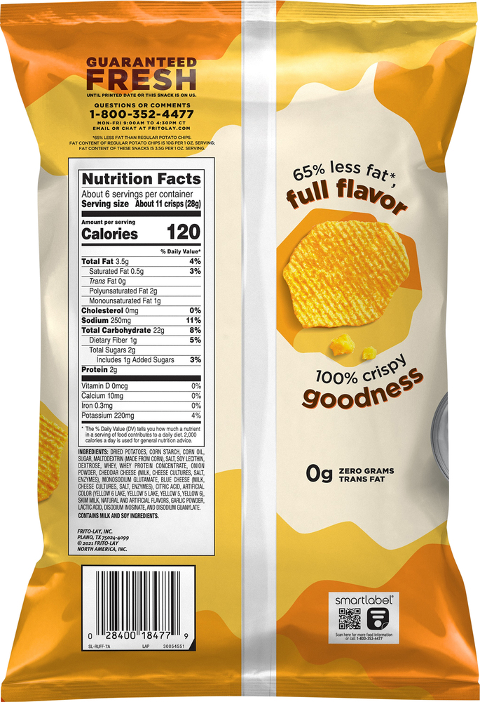 Ruffles Potato Crisps, Cheddar & Sour Cream, BakedPlanogramBack