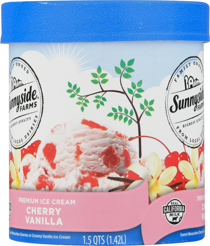 Sunnyside Farms Ice Cream, Premium, Cherry VanillaPlanogramLeft