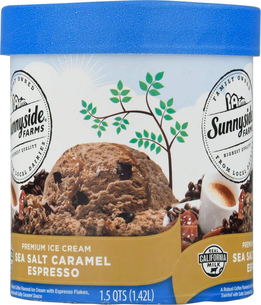 Sunnyside Farms Ice Cream, Premium, Sea Salt Caramel EspressoPlanogram