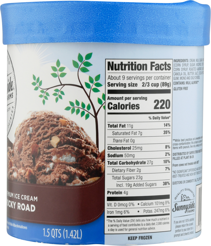 Sunnyside Farms Ice Cream, Premium, Rocky RoadPlanogramRight