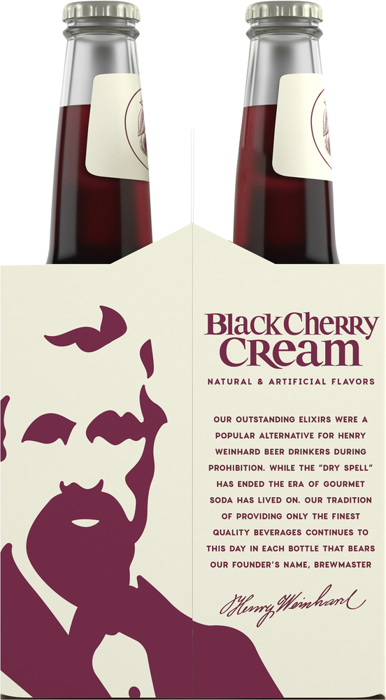 Henry Weinhard's Gourmet Soda, Black Cherry Cream, 6 Pack