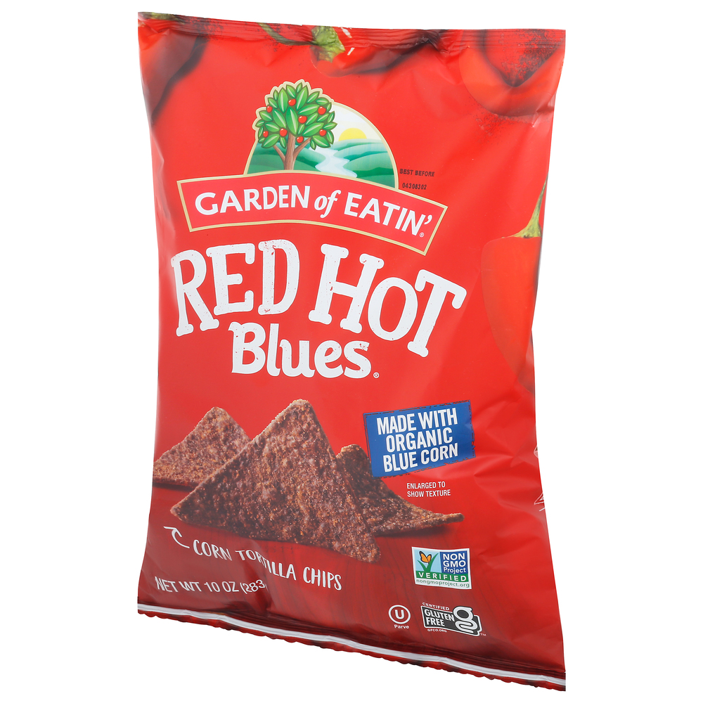 Garden of Eatin' Corn Tortilla Chips, Red Hot BluesFrontRightElevated