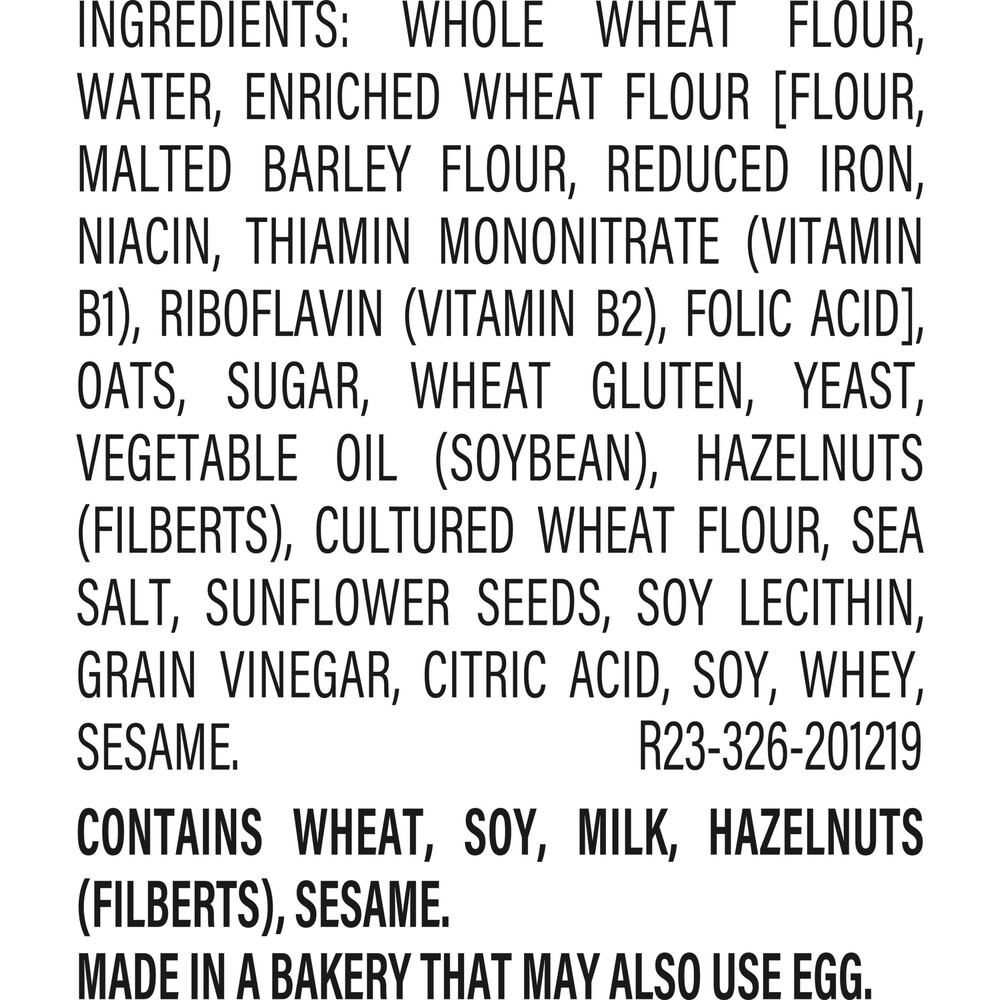 Oroweat Oatnut Oatnut Sliced BreadIngredients