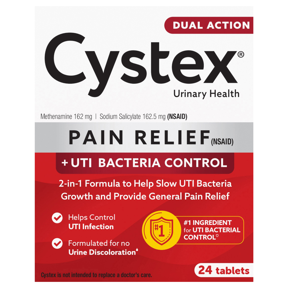 Cystex Pain Relief (NSAID), +UTI Bacteria ControlMain