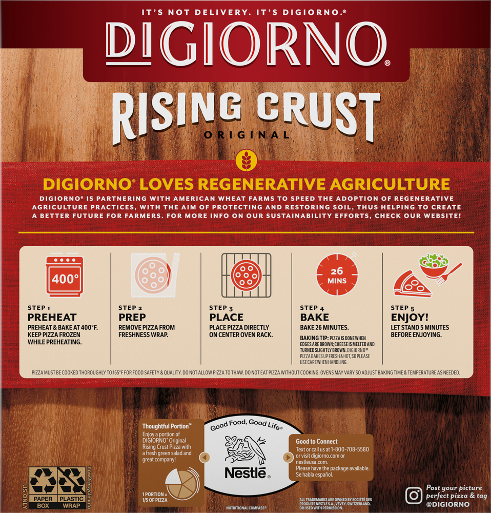 DiGiorno Pizza Rising Crust Hawaiian Style Original Planogram Back DiGiorno Pizza Rising Crust Hawaiian Style Original Planogram Back