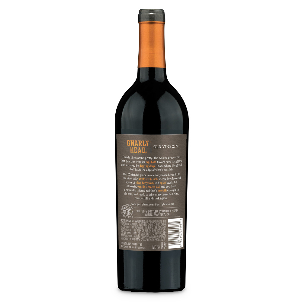 Gnarly Head Old Vine Zin, Lodi Zinfandel, 2018