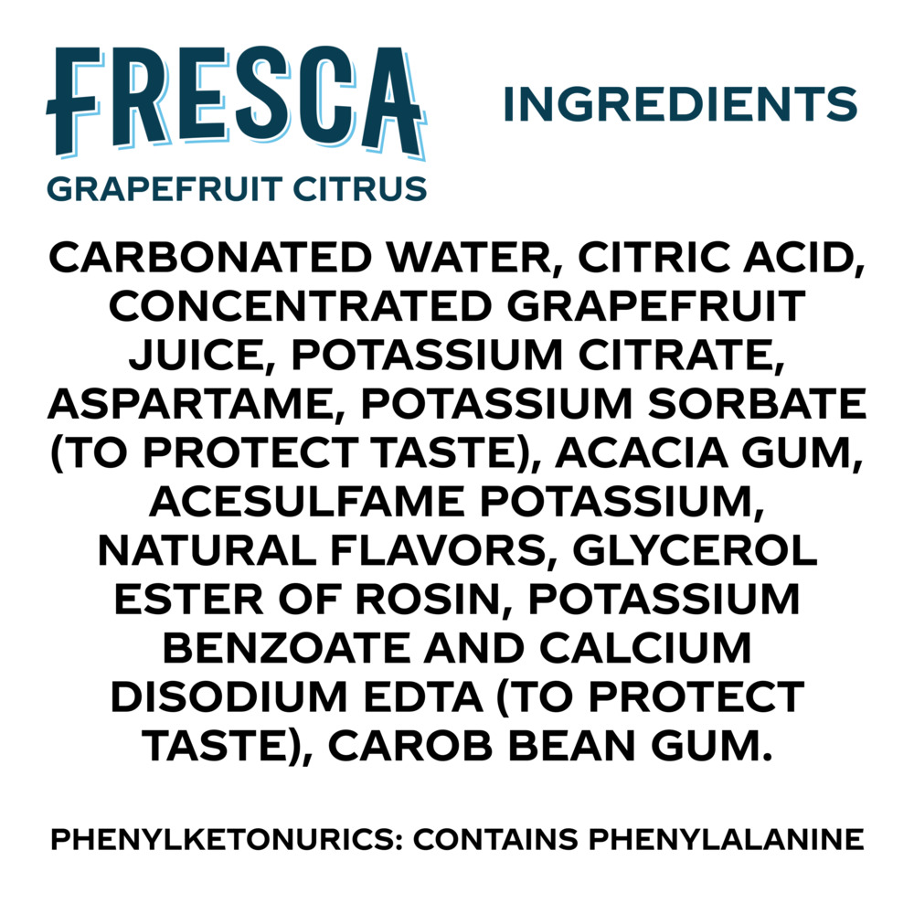Fresca Soda Water, Grapefruit Citrus, Sparkling, OriginalIngredients