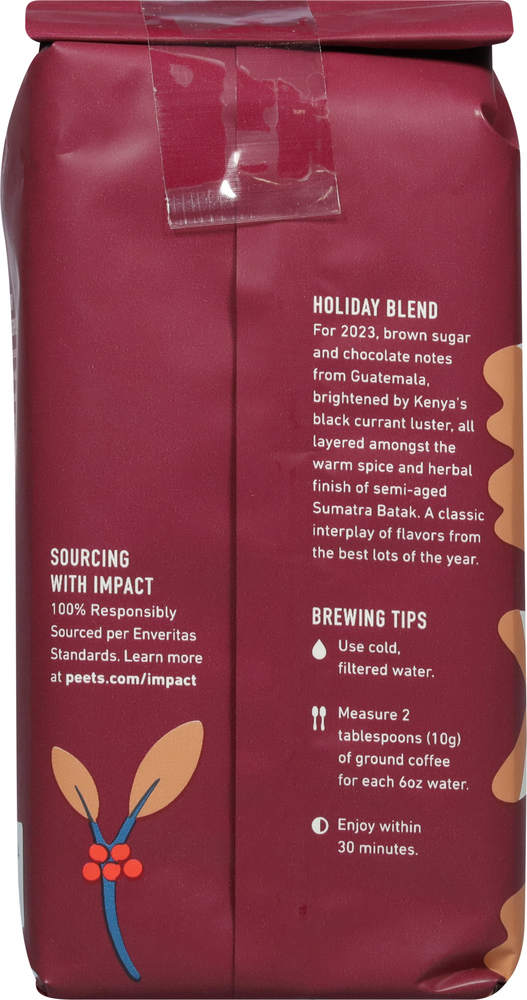 Peet's Coffee Holiday Blend Dark Roast Ground Coffee - 10oz Bag