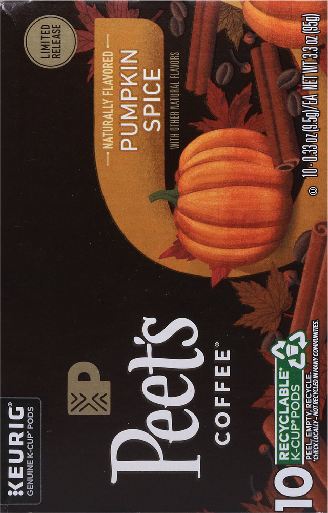 Peet s Coffee Pumpkin Spice Light Roast K Cup Coffee Pods 10ct Cartons