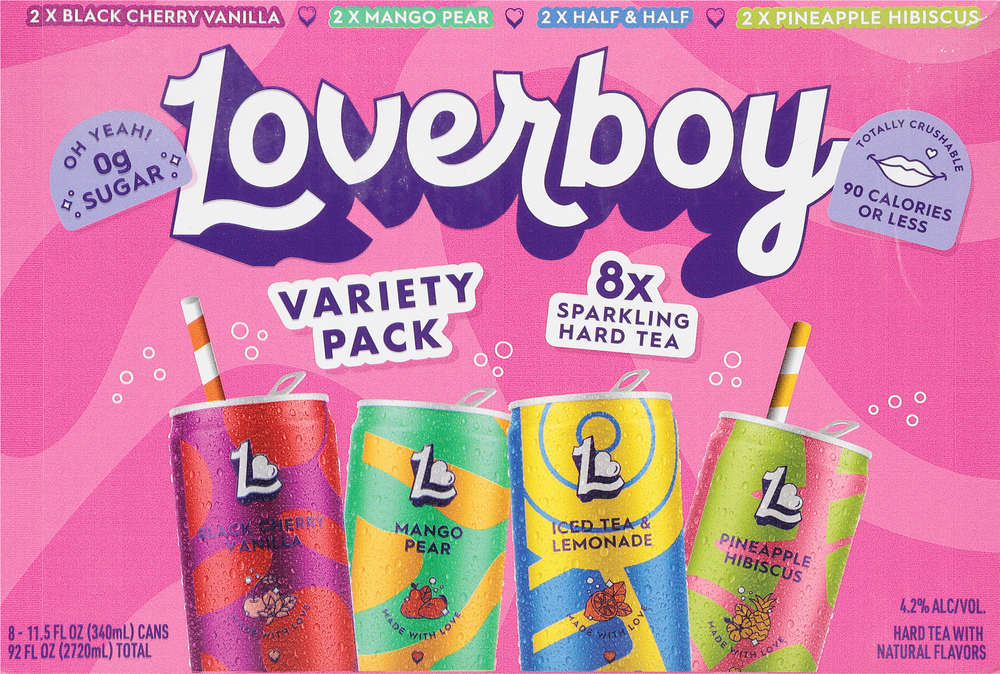 Loverboy Hard Tea, Sparkling, Variety Pack