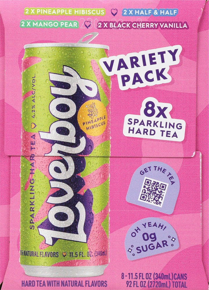 Loverboy Hard Tea, Sparkling, Variety Pack