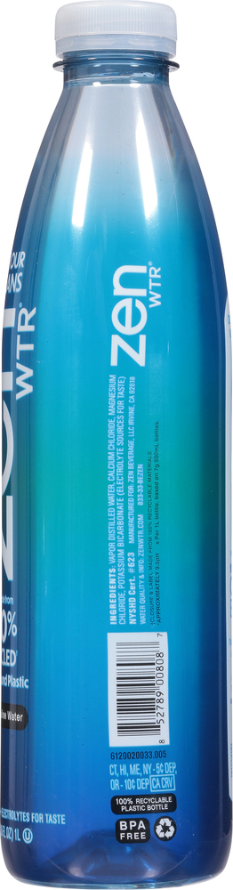 Zen Wtr Alkaline Water, 9.5 pH, Vapor Distilled