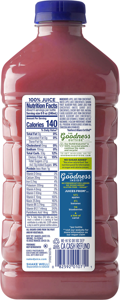 Naked juice blue clearance