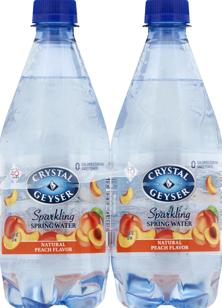 Crystal Geyser Sparkling Spring Water, Natural Peach