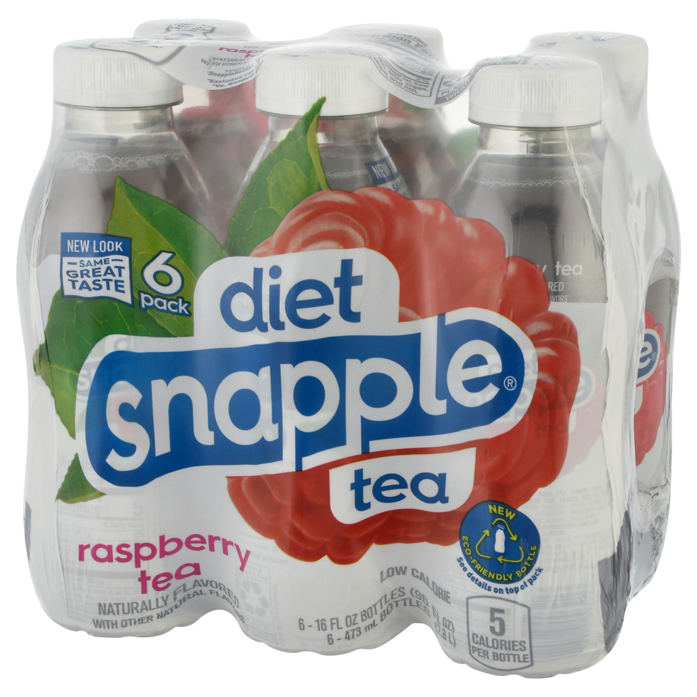 Snapple Raspberry Tea Bags Snapple Tea, Zero Sugar, Raspberry, 6 Pack-Front-Right-Elevated
