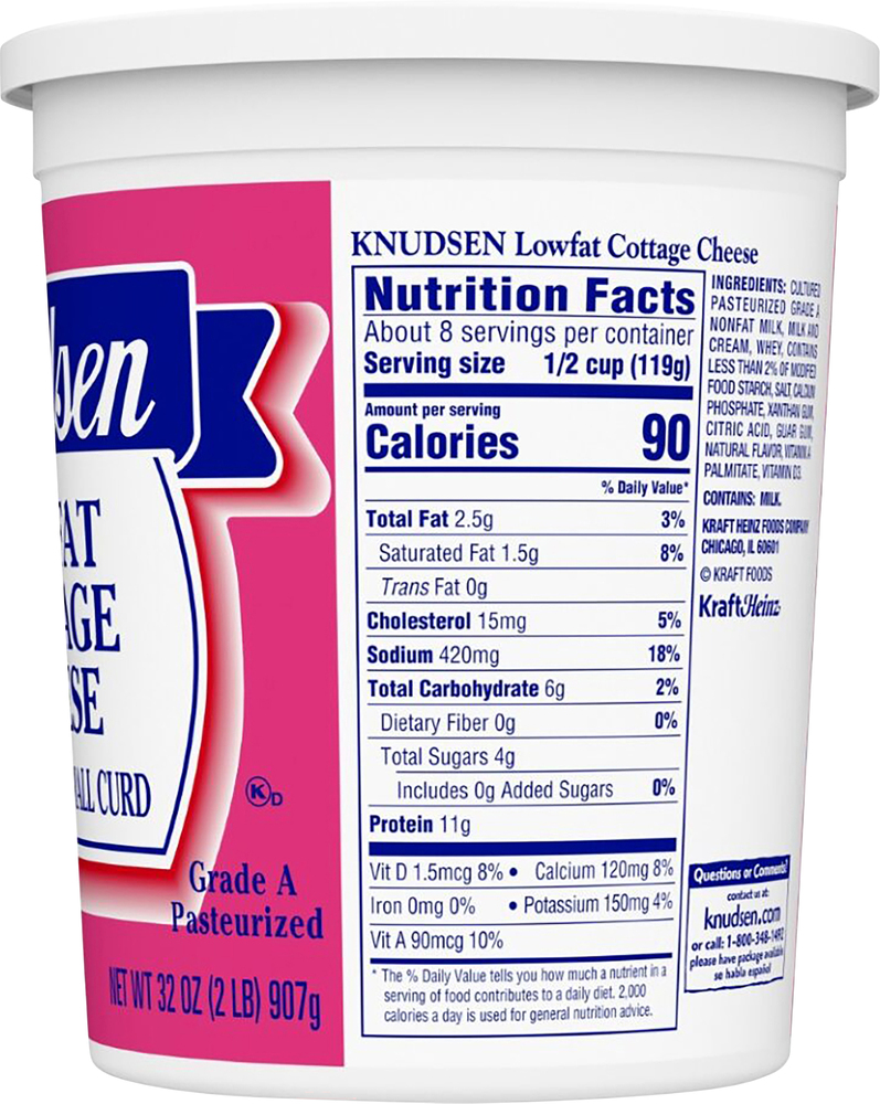 Knudsen Cottage Cheese, Lowfat, 2 Milkfat, Small CurdPlanogramRight