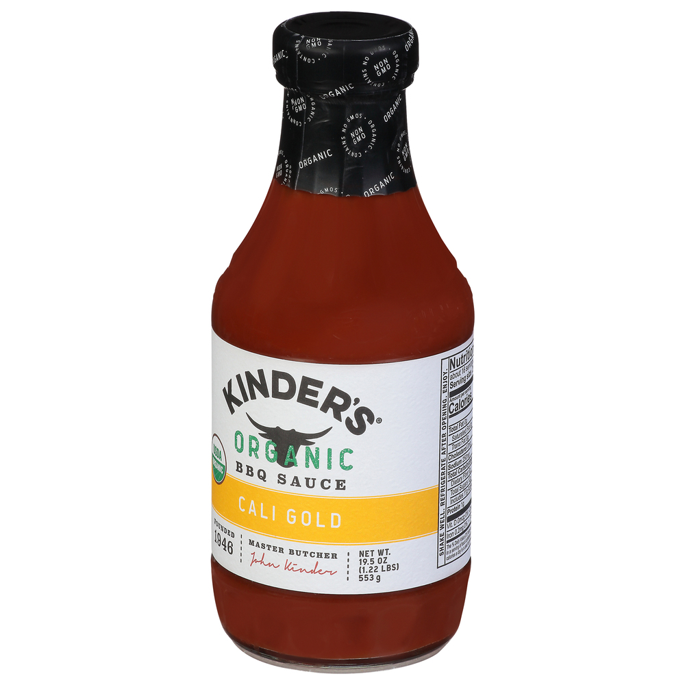Kinder's BBQ Sauce, Organic, Cali GoldFrontRightElevated