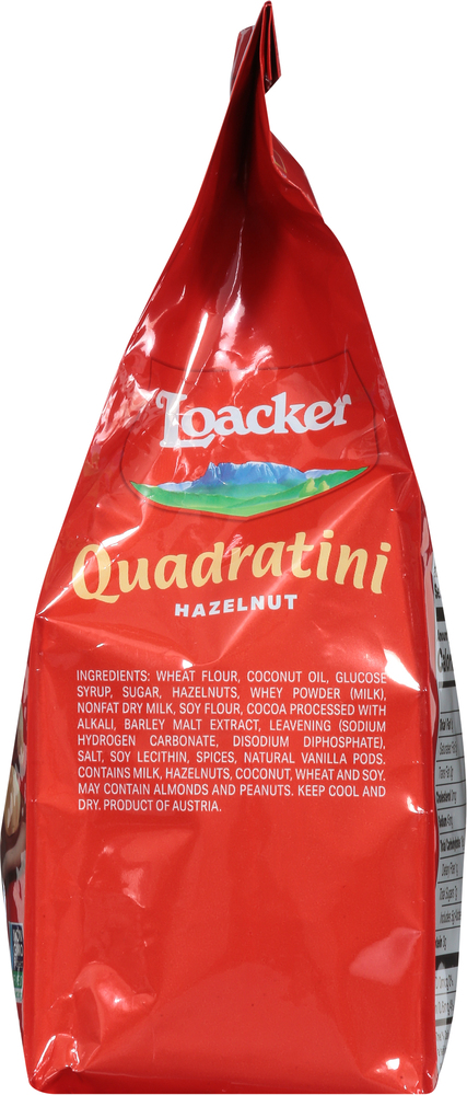 Loacker Quadratini Wafer Cookies, Hazelnut, Bite Size