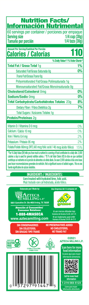 Maseca Corn Masa Flour, Gluten Free, Instant