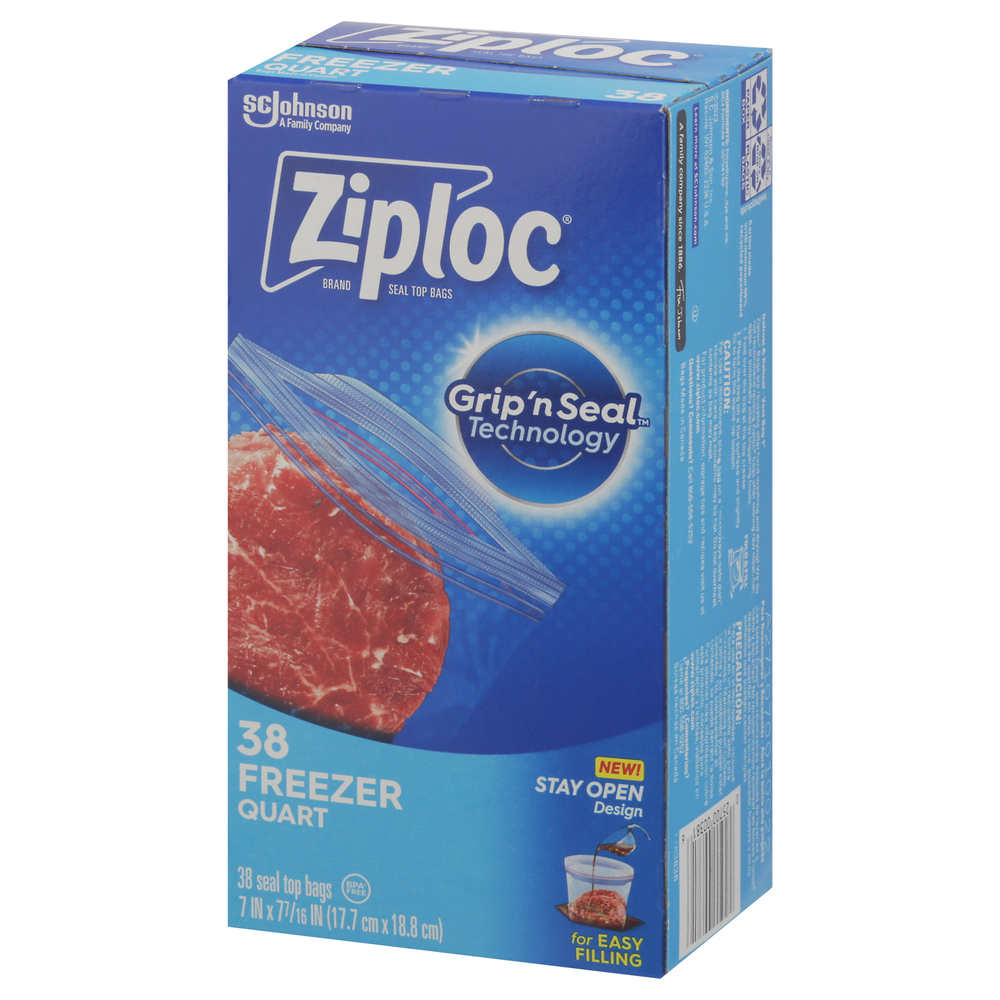 Ziploc Seal Top Bags, Freezer, Quart