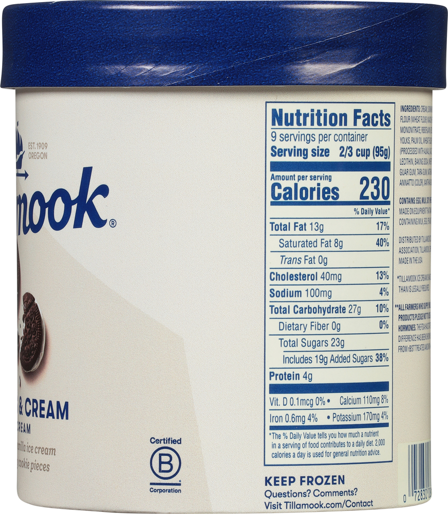 Tillamook Ice Cream, Cookies & CreamPlanogramRight