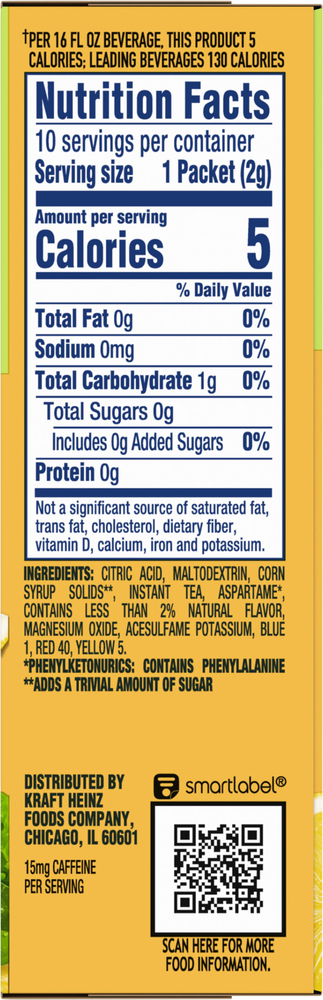 Crystal Light Zero Sugar Lemon Iced Tea Drink Mix-Planogram-Right