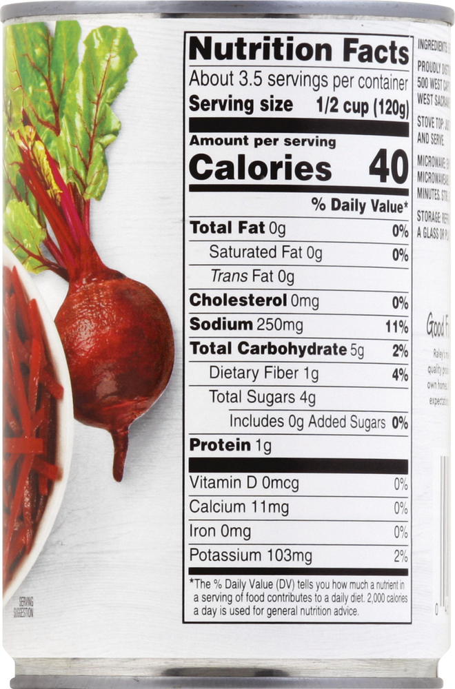 Nutrition facts beets clearance
