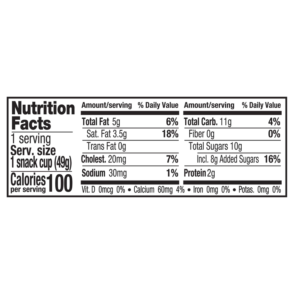 Breyers Ice Cream, Natural Vanilla, Snack CupsNutritionFacts