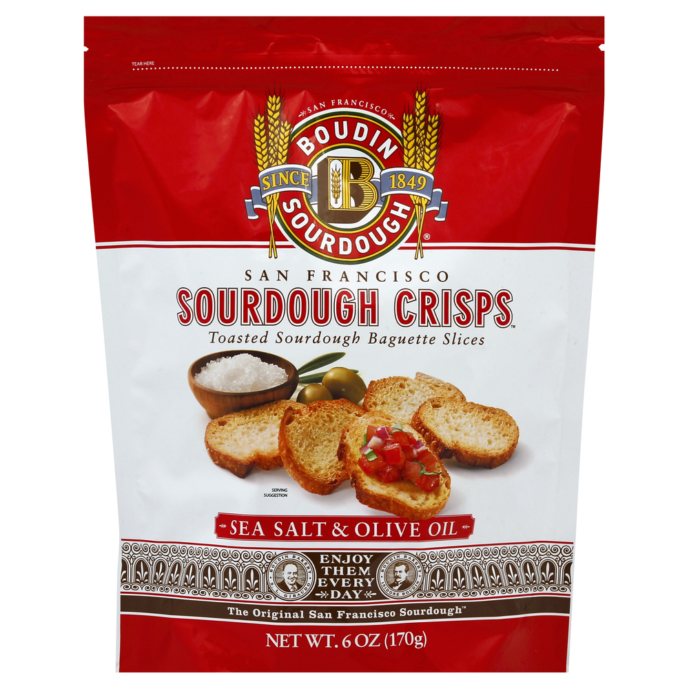 Boudin Sourdough Crisps, Sourdough, San Francisco, Sea Salt \u0026 Olive Oil