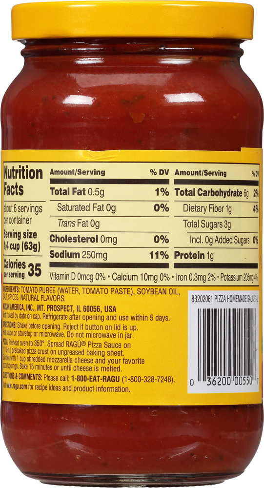 Ragu Sauce, Homemade Style, Pizza