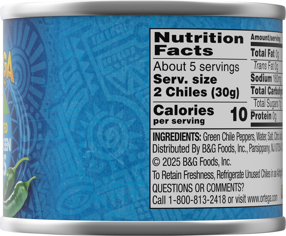 Ortega Green Chiles, Fire Roasted, Whole, MildPlanogramRight