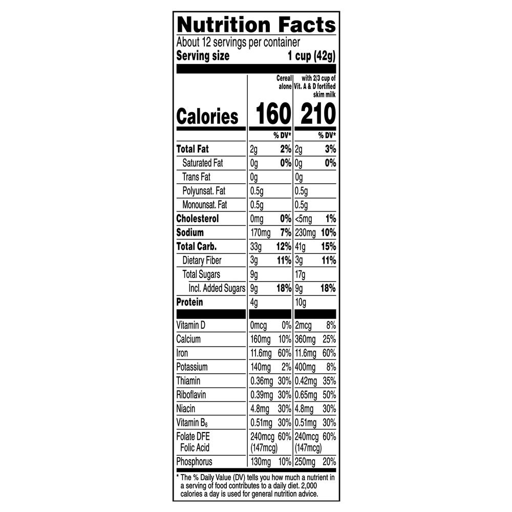 Life Cereal, Multigrain, Chocolate Flavor, Large Size-Nutrition-Facts