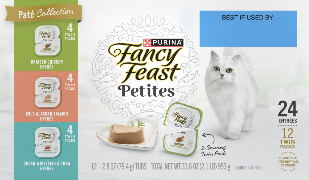 Fancy Feast Petites Cat Food, Gourmet, Assorted, Pate Collection