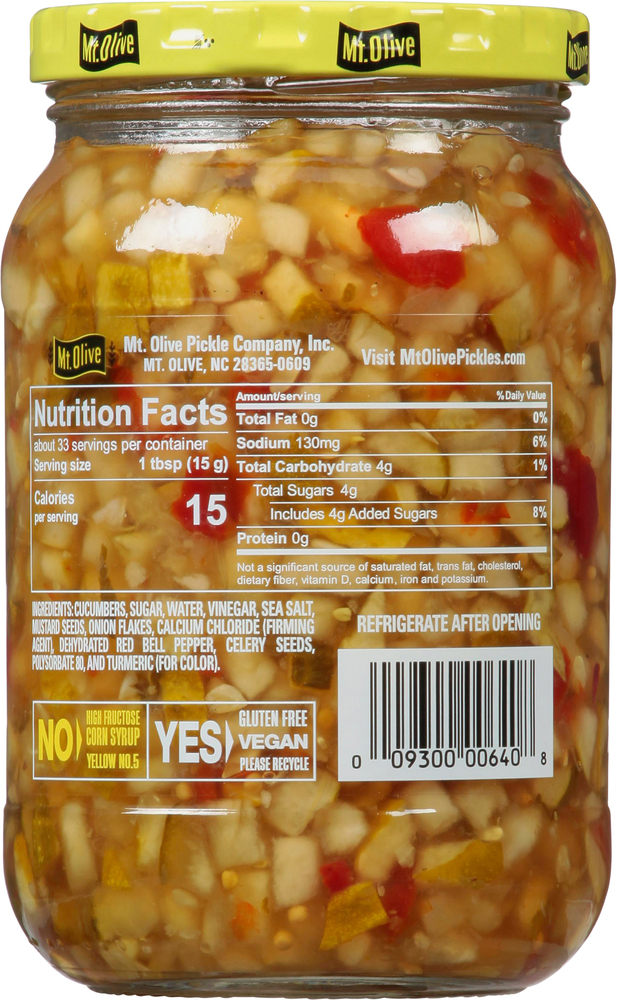 Mt Olive Simply Relish, Deli Style SweetPlanogramBack