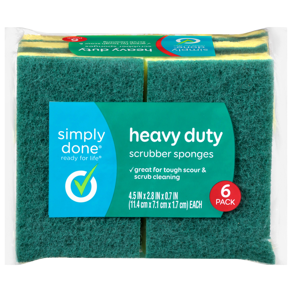 Great Value Heavy Duty Scrub Sponges, 4 Count