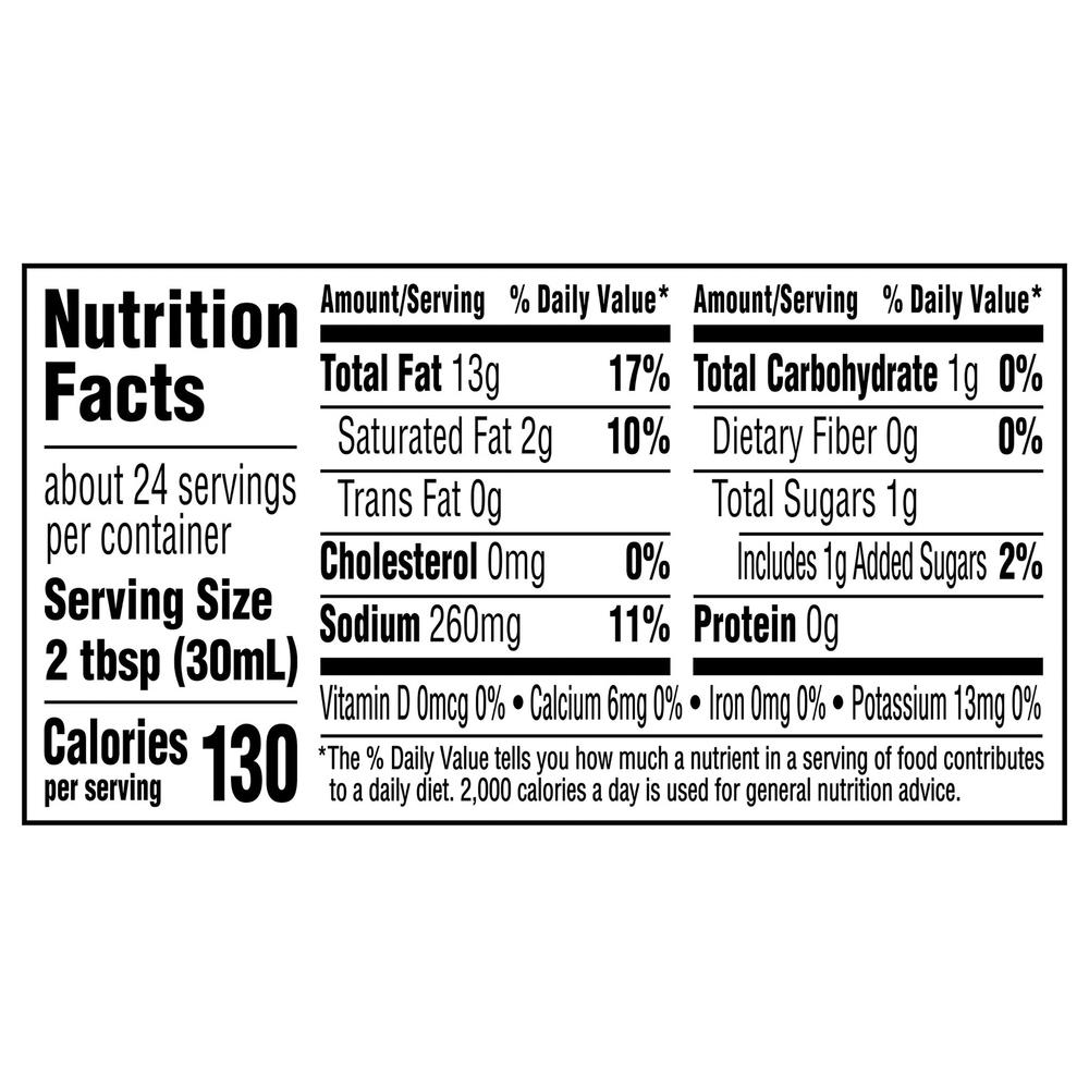 Hidden Valley Ranch Food Label Hidden Valley The Original Ranch Condiment & Dressing-Nutrition-Facts