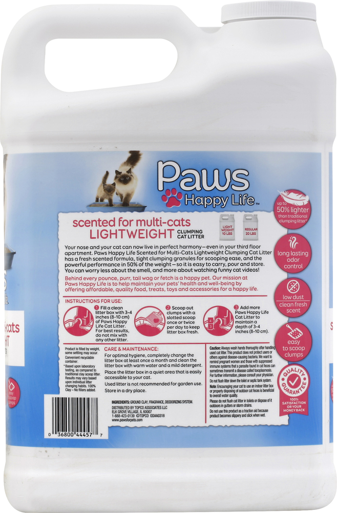 Paws Happy Life Clumping Cat Litter Light Weight