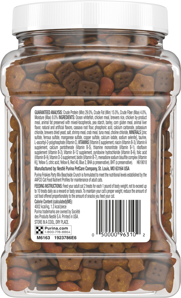 Friskies Party Mix Cat Treats, Beachside CrunchPlanogramBack