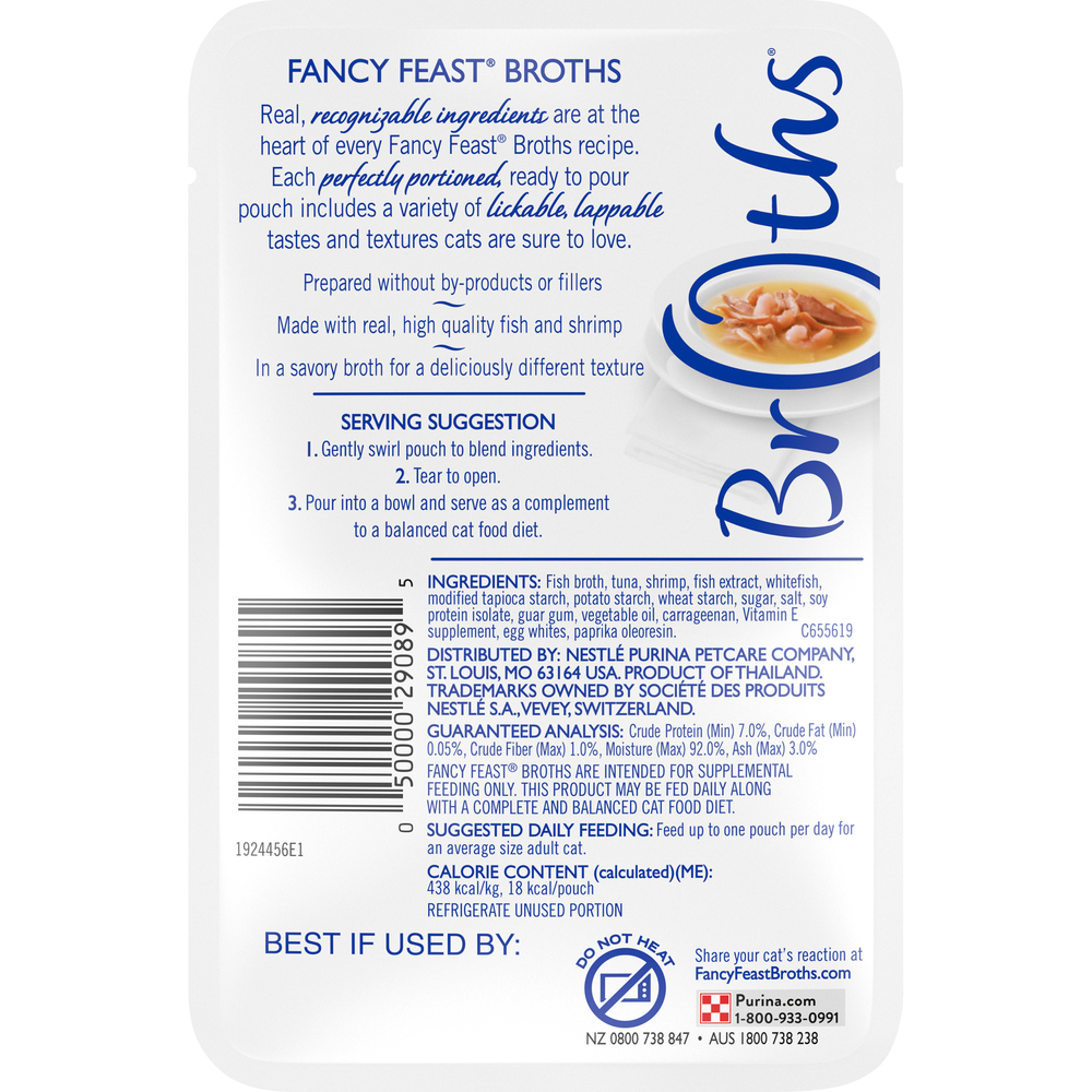 Fancy Feast Broths Broth Wet Cat Food Complement Broths With Tuna Shrimp Whitefish