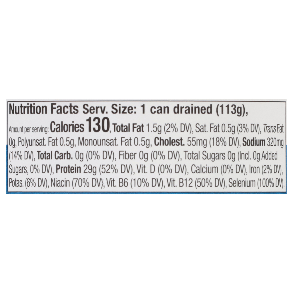 Bumble Bee Tuna, in Water, Albacore, Solid WhiteNutritionFacts