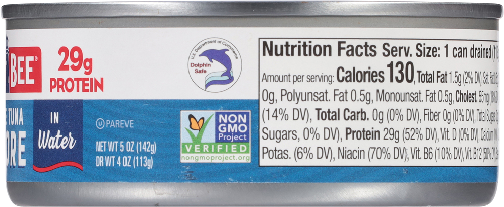 Bumble Bee Tuna, in Water, Albacore, Solid WhitePlanogramRight